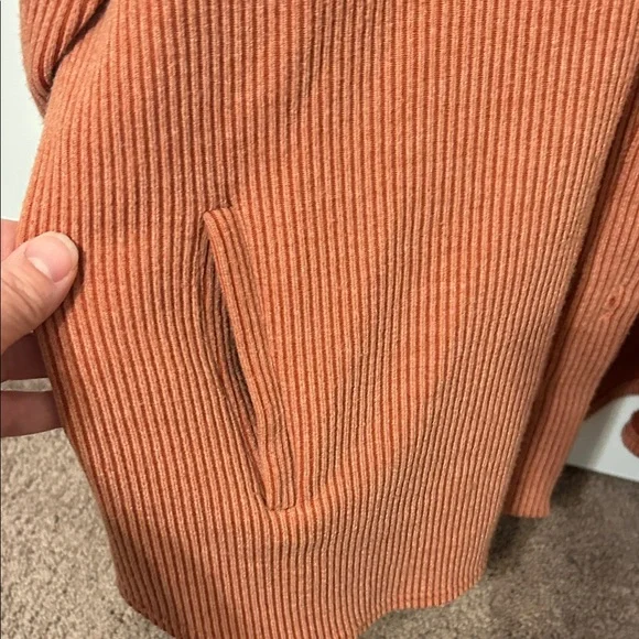 Peach Love California Terracotta Ribbed Shacket - Picture 4 of 8